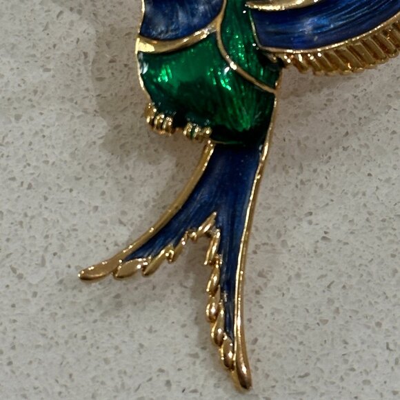 Enamel Hummingbird Brooch - Picture 3 of 5